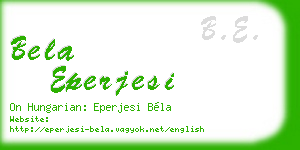 bela eperjesi business card