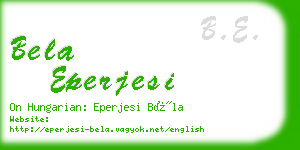bela eperjesi business card